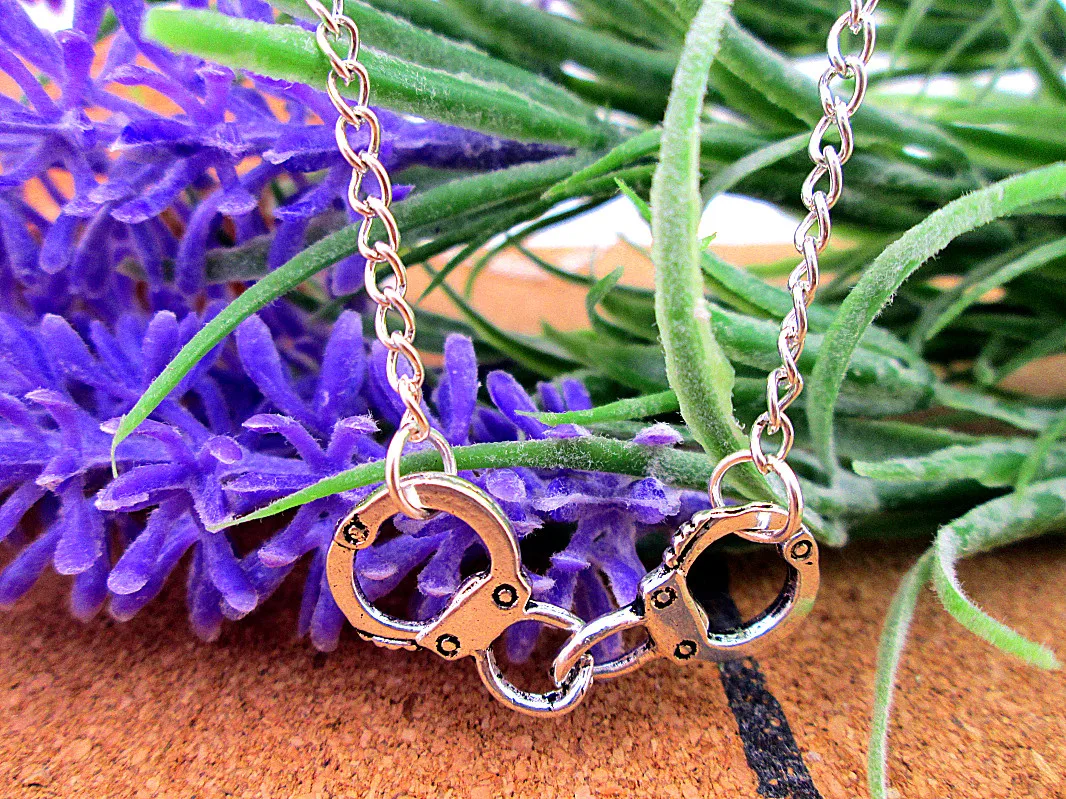 3шт./лот 3D наручники 33x11 мм Античное серебряное ожерелье подарок на день рождения