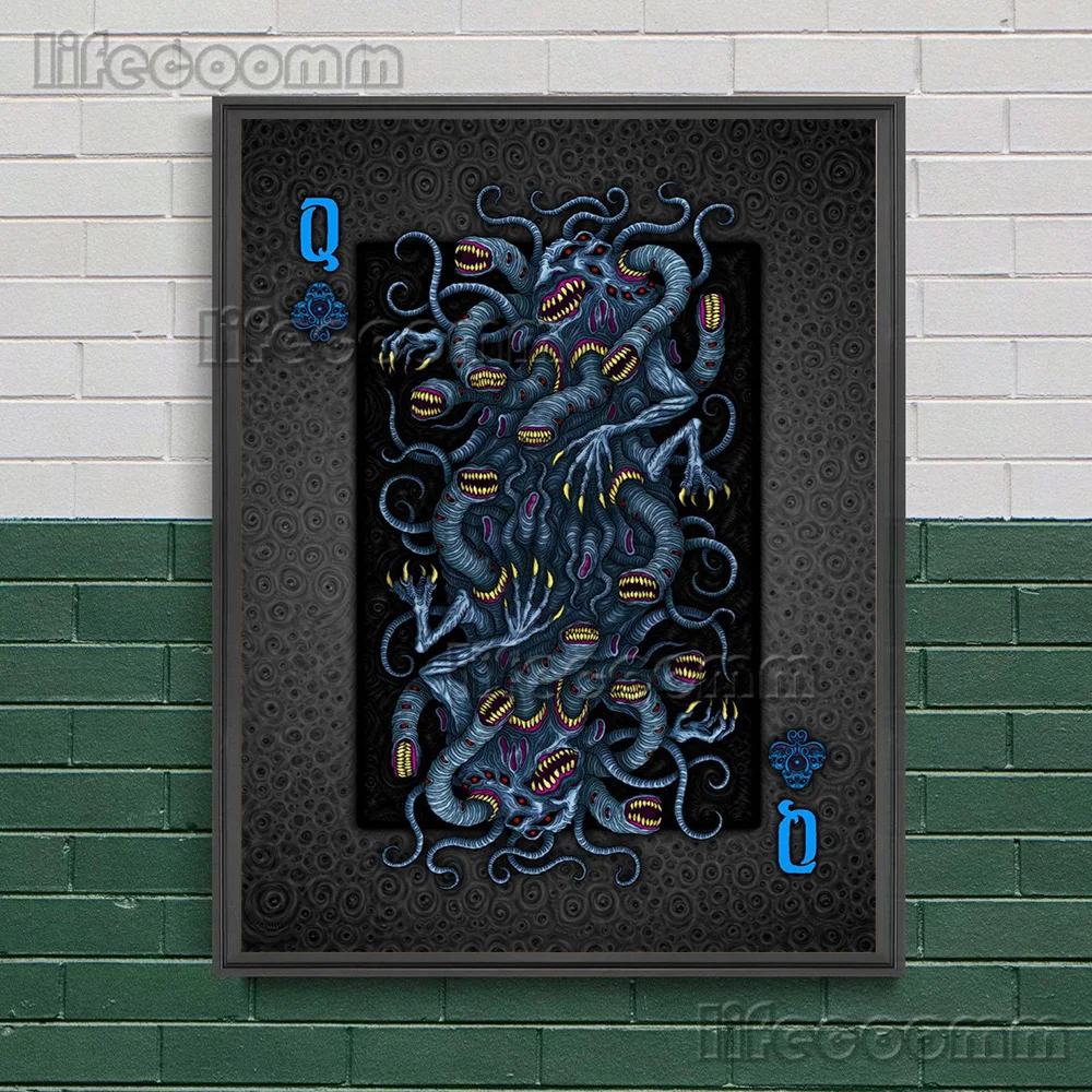 Большая старая абстрактная стена Художественная печать на холсте Ктулху король