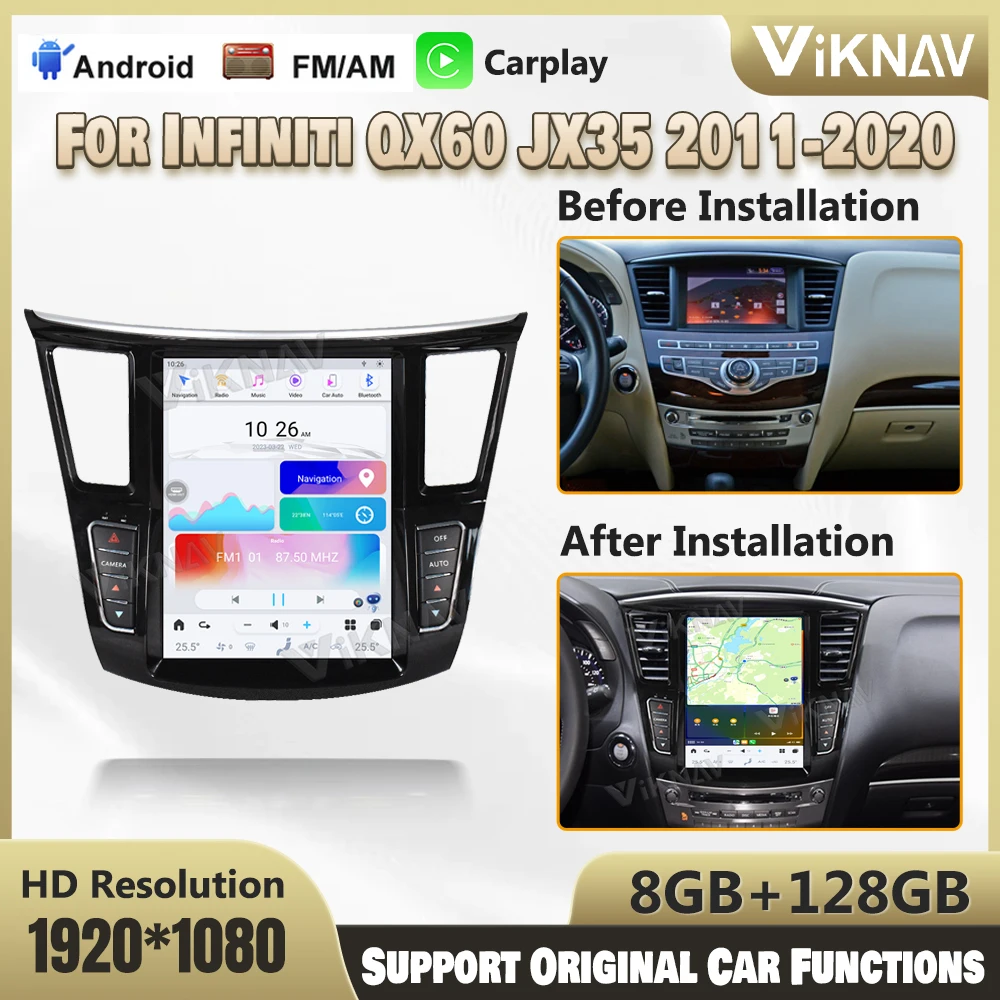 

Автомагнитола 12,3 дюйма, Android 11, для Infiniti QX60 JX35 2011-2020, GPS-навигация, мультимедийный плеер, Wi-Fi, Carplay, головное устройство