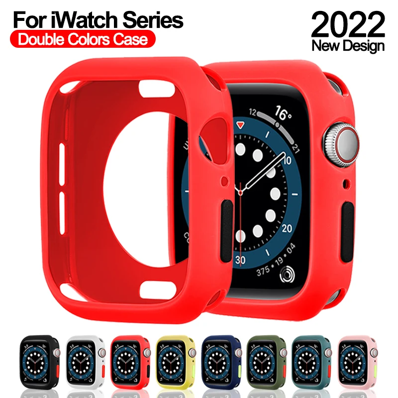 Мягкий силиконовый чехол для Apple Watch 45 мм 41 44 40 42 38 защитный iWatch 7 SE 6 5 4 3 бампер часов