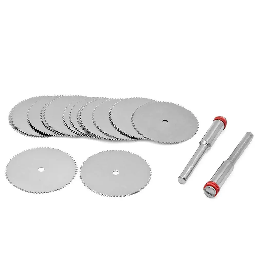 

10pcs Circular Saw Blades with 2pcs Connecting Rods Stainless Steel Woodworking Plastic Wood Thin Acrylic Cutting Disc