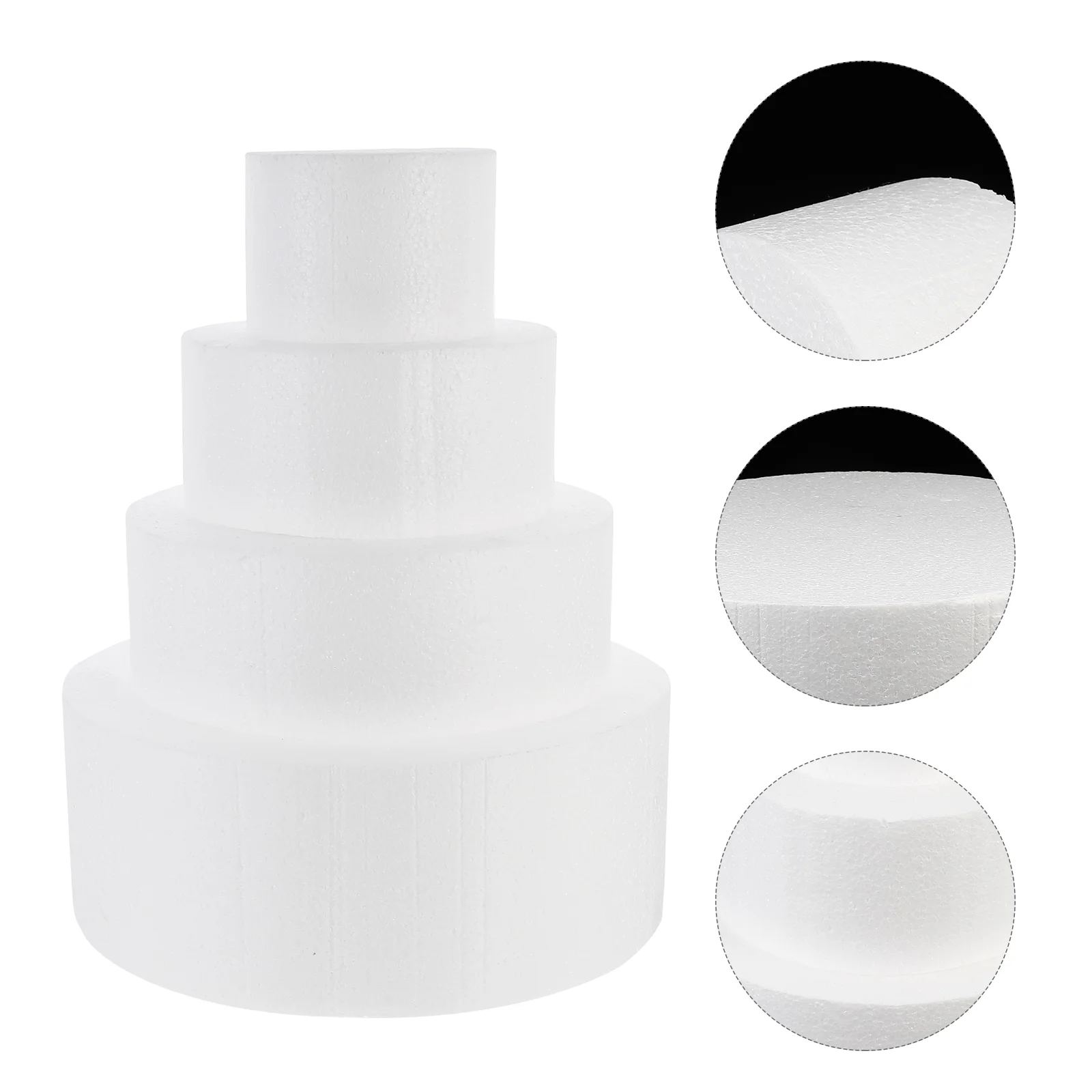 

4 Pcs Wedding Decor Fake Cake Foam DIY Cake Foams Cake Modelling Dummy Cake Cake Rounds Cake Dummy Set