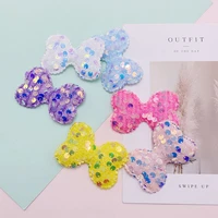 36pcslot sequin bowknot padded appliqued for diy handmade kawaii children hair clip accessories hat shoes