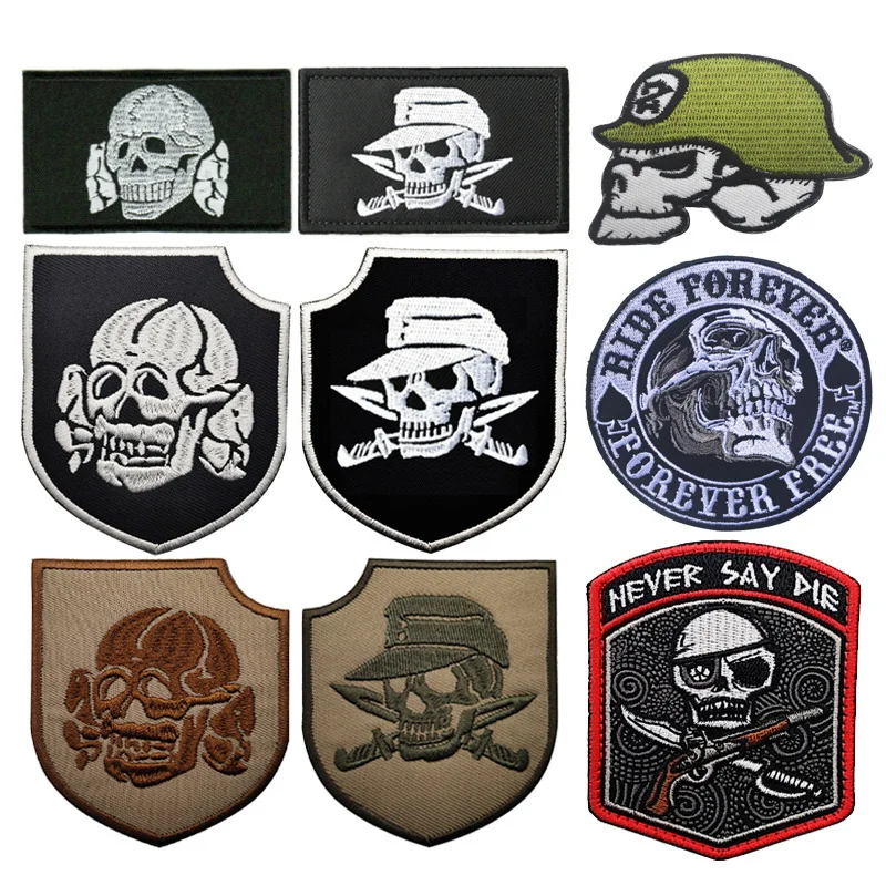 

Значок в стиле панк для улицы, с наклейкой, значок на руку с черепом, 3D вышивка, нашивка для морального духа, куртки, нашивки для одежды