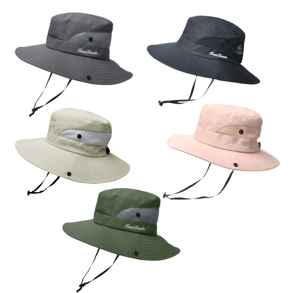 

Summer Ponytail Hat For Women UV UPF Wide Brim Sun Hat Hiking Fishing Boonie Hat Women's Sun Hat Fisherman's Hat Boonie Hat