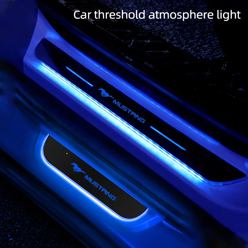 

Car Banderole Door Welcome Pedal Threshold Bar, LED Indoor Stopover, Light Changing, Free Wiping for Ford Mustang Mach-e ight