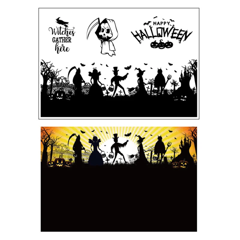 Прозрачные штампы/печать AZSG на Хэллоуин для рукоделия скрапбукинга изготовления