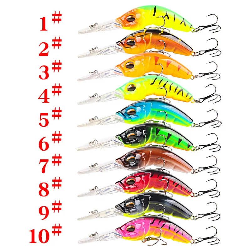 

2pcs 10.4cm 14.5g High Quality Deep Diving Crank Minnow Crankbait Swimbait Big Tongue Trolling Wobblers Big Fish Fishing Lure