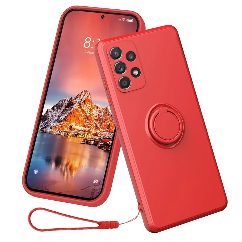 

Anti-drop Soft Silicone with Ring Case for Samsung Galaxy A33 32 52 5G Magnetic Waterproof Stereo Stand Protect The Lens Cover