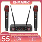Профессиональный микрофон G-MARK EW100, беспроводной, для караоке, УВЧ, с регулируемой частотой, 80 м