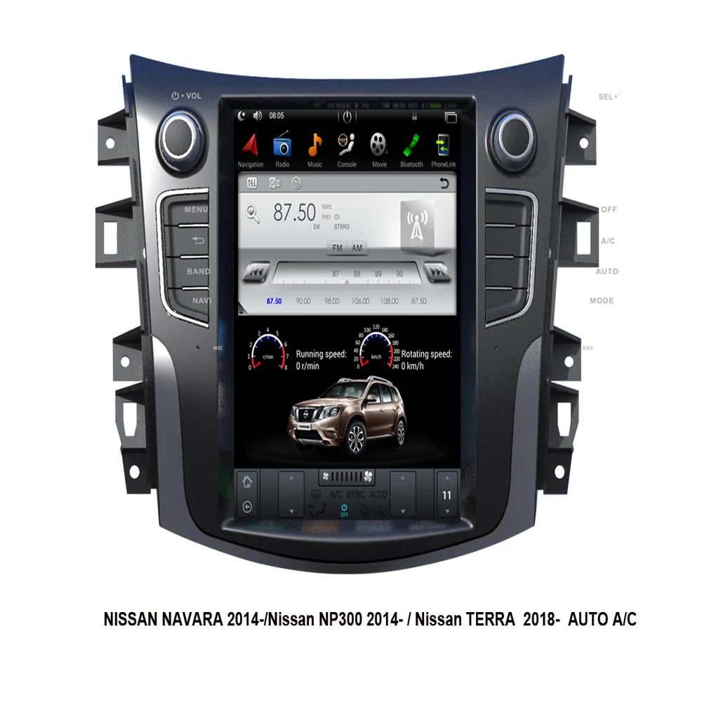 

Android 9.0 Tesla Style Vertical Car GPS Nagavition for NISSAN NAVARA 2014-/NP300 2014-/TERRA 2018- AUTO A/C Radio Stereo Player
