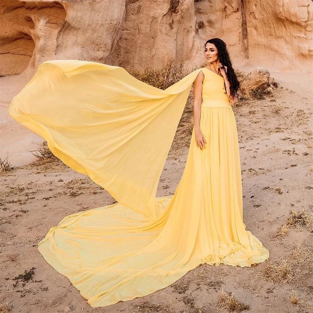 Элегантное шифоновое вечернее платье-трапеция на одно плечо с драпировкой и