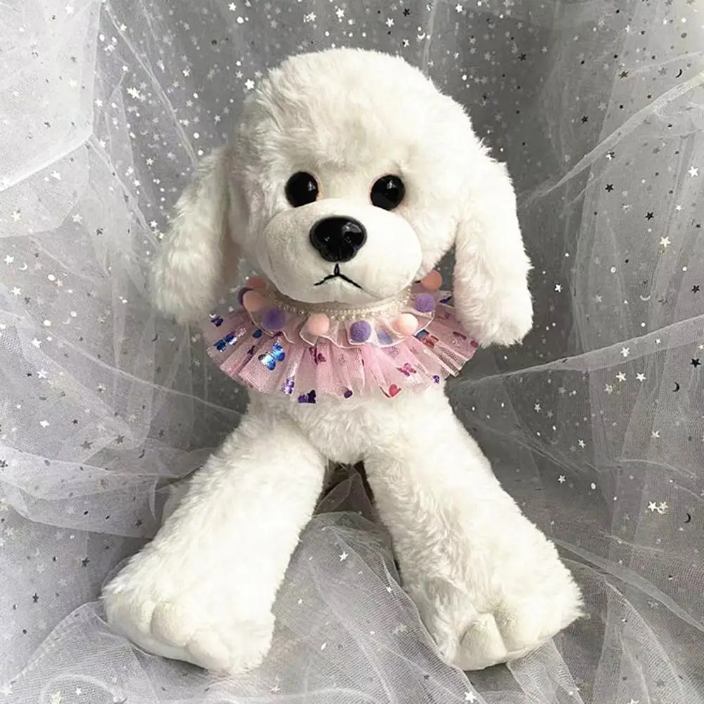 Элегантное ожерелье для собаки нагрудник из искусственного жемчуга кружевной с