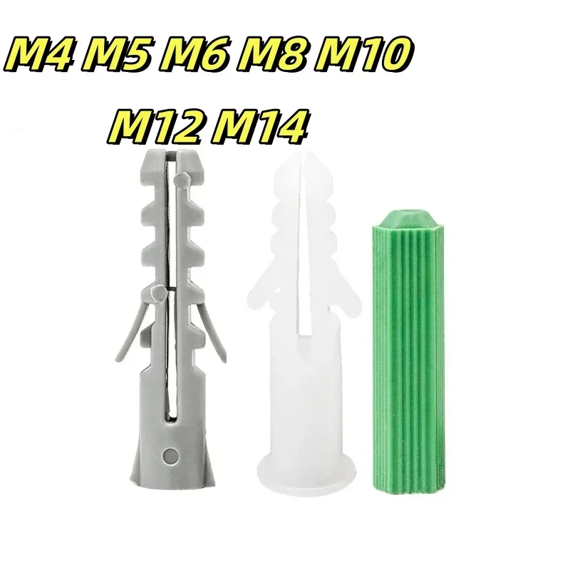Фото M4 M5 M6 M8 M10 M12 M14 Пластиковые расширительные анкеры Анкеры для гипсокартона Ребристый пластиковый анкер Резиновая заглушка Расширительный винт Анкеры №1