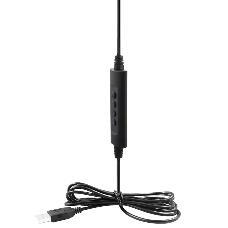 

2X USB Call Center Headset With Noise Cancelling Mic Monaural Headphone For PC Home Office Phone Service Plug And Play