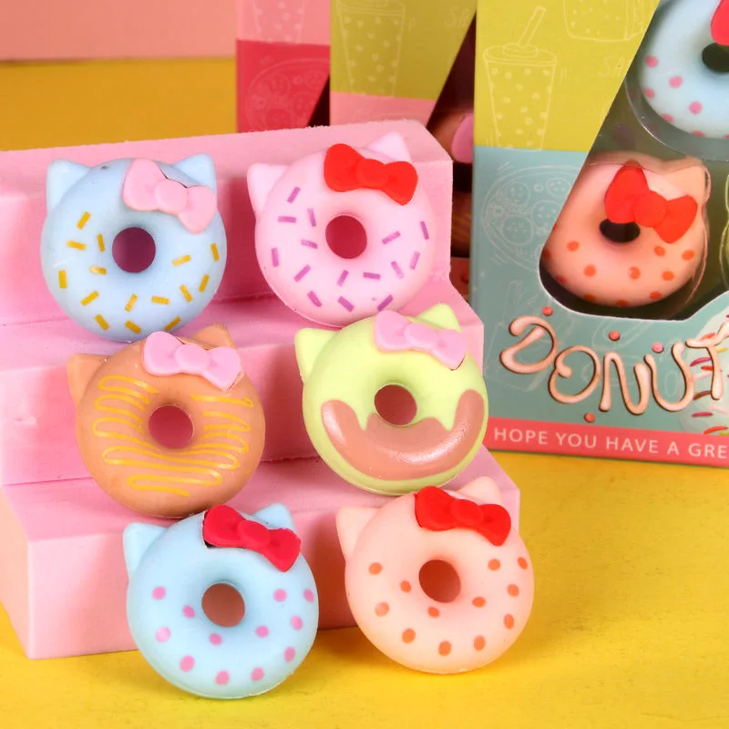 1 карточка ластик в виде пончика милые новые детские канцелярские товары подарки