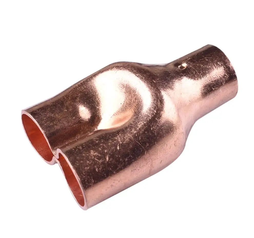 1/4" 3/8" 1/2"  8 16 19 22 25 28.6 -42mm ID Equal Reducer Y-Shaped 3 Way Splitter Copper End Feed Solder Fitting Air Conditioner