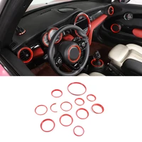 11 pcs for mini cooper f55 f56 f57 2014 2021 car styling abs red car dashboard decorative ring sticker car interior accessories
