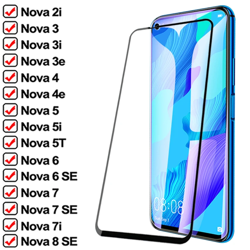

Закаленное стекло для Huawei Nova 5T 4 5 Nova 3i 3e Nova4 4e, Защитная пленка для экрана Nova 6 7 8 SE Nova5 5i 7i, защитная пленка, 1-5 шт.
