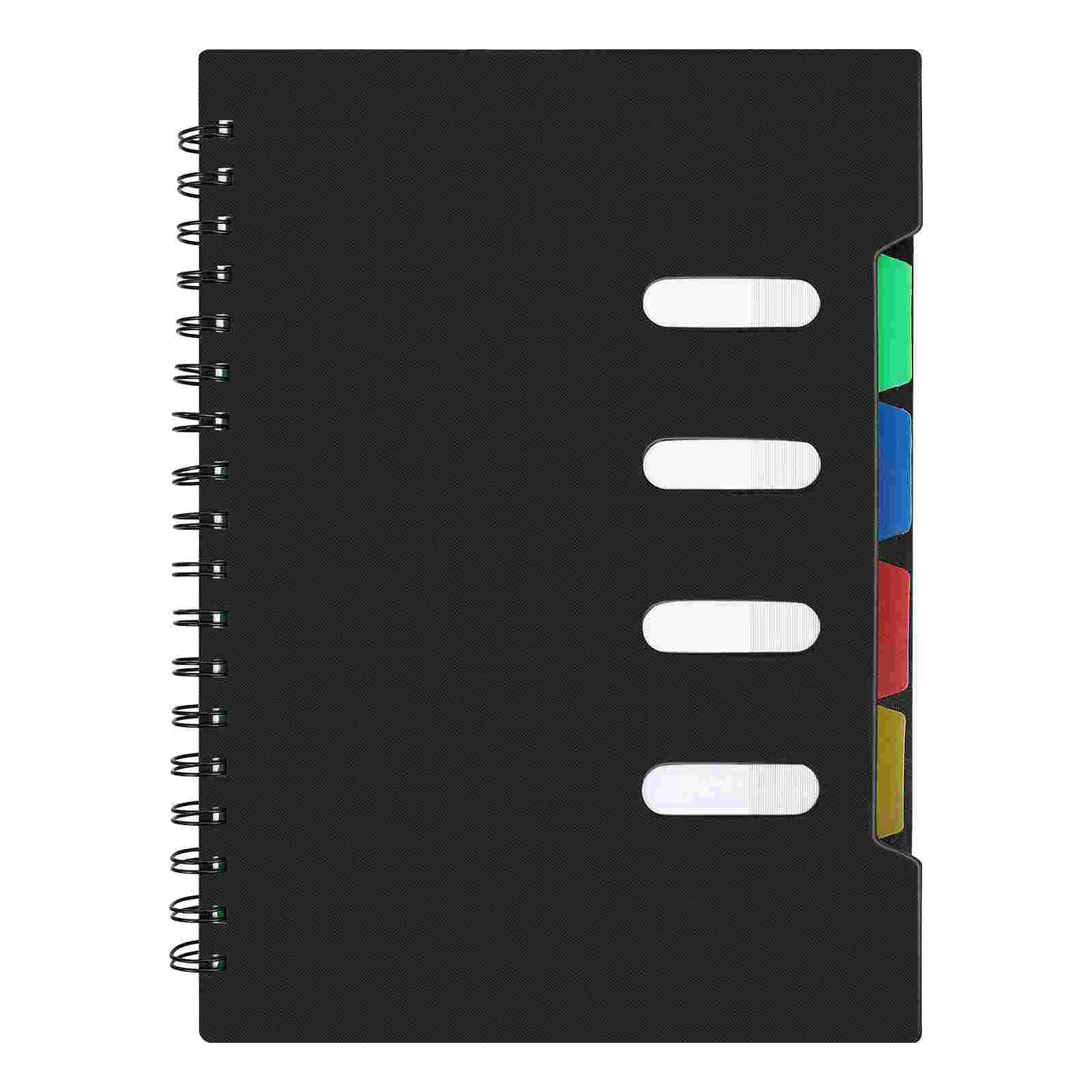 

Notebook Spiral Notebooks Subject School College Paper Ruled Lined Dividers Journal Tabs Notepad Loose Leaf Black Hardcover