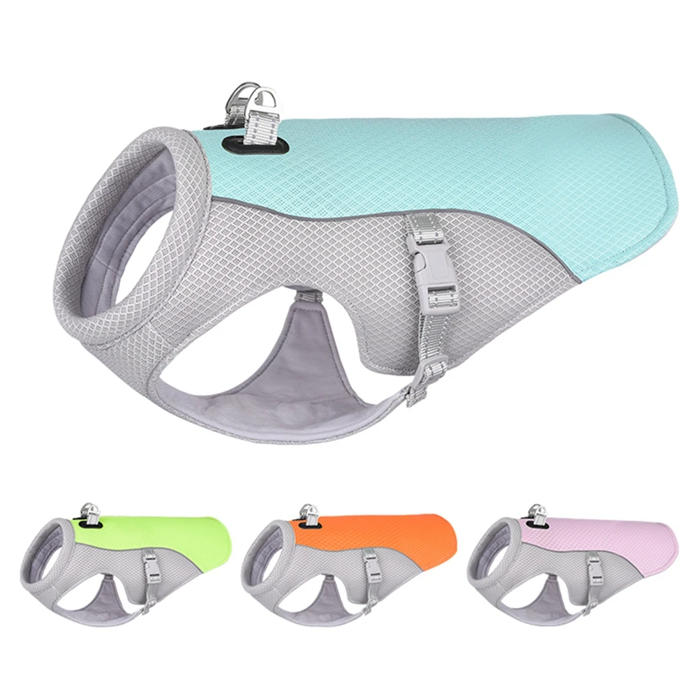 

Breathable Summer Dog Cooling Vest Clothes Cooling Harness For Dogs Adjustable Mesh Reflective Vest Coat Quick Release Clothes