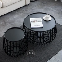 nordic iron coffee table simple modern living room round combination small coffee table industrial style creative side table