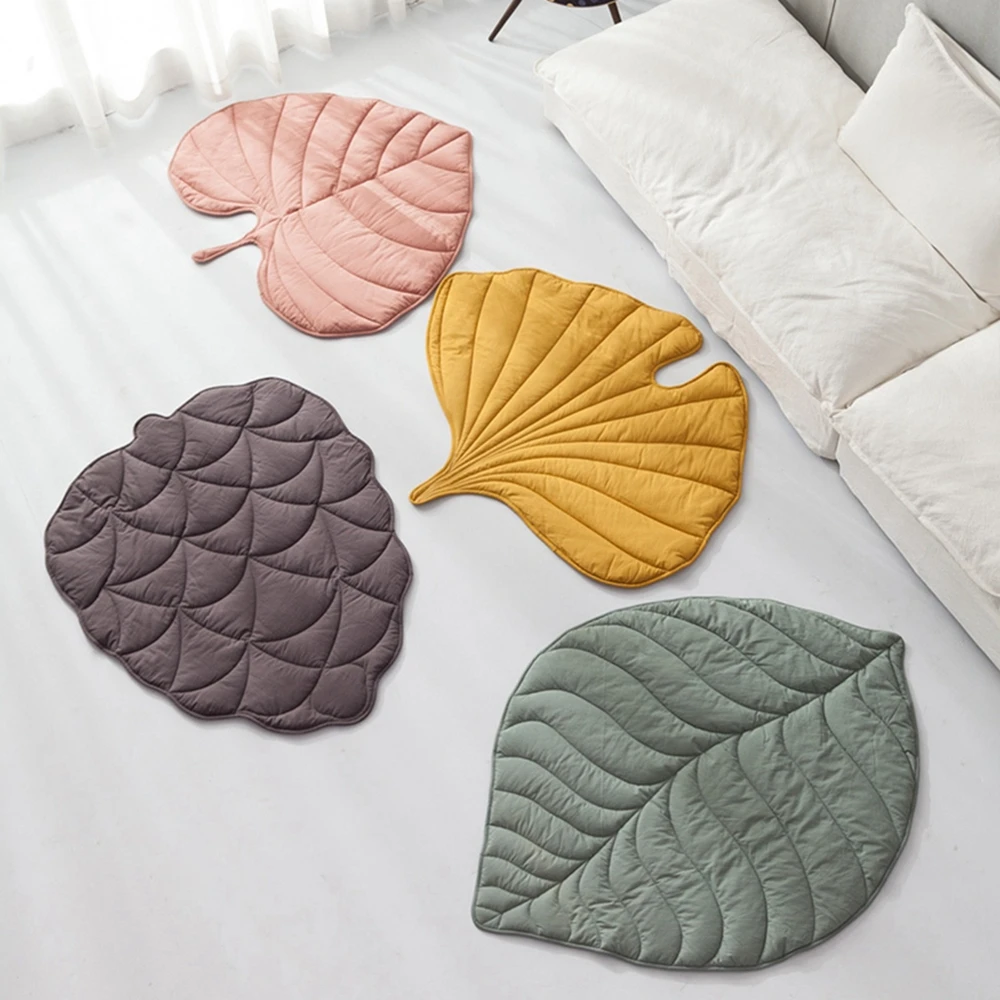 

Cat Bed Mat Leaf Shape Soft Dog Bed Mat Washable Non-Slip Room Decor Floor Rug for Medium Small Dogs And Cats Kennel Pad