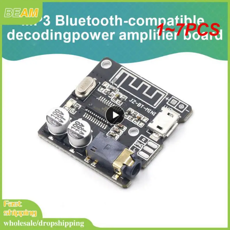 

1~7PCS Audio Receiver Board 5.0 MP3 Lossless Decoder Board Wireless Stereo Music Module 3.7-5V XY-BT-Mini