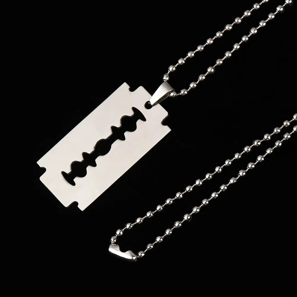 Унисекс из нержавеющей стали кулон в форме лезвия бритвы ожерелье Dogtag абсолютно