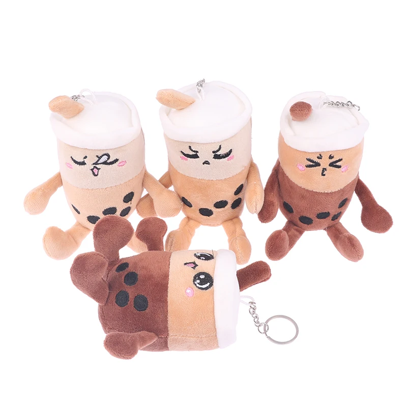 

1Pc Plush Doll Keychain Creative Cartoon Birthday Gift Key Accessories Cute Expression Milk Tea Cup Bag Ornaments
