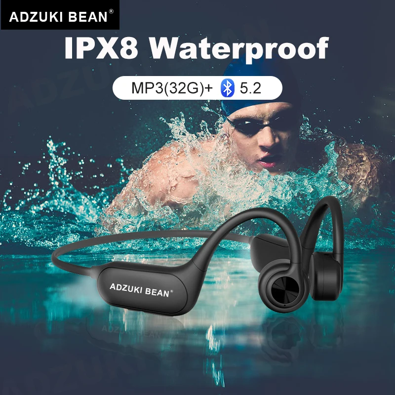 Enlarge IPX8 Swimming Headphones P8 Bone Conduction Earphone Bluetooth IP68 Pool Wireless Headset MP3 32G Earbuds Waterproof