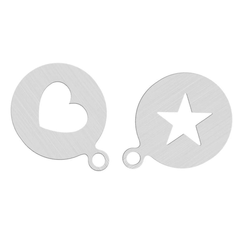 

2pcs Coffee Decorating Mould DIY Coffee Templates Restaurant Latte Templates