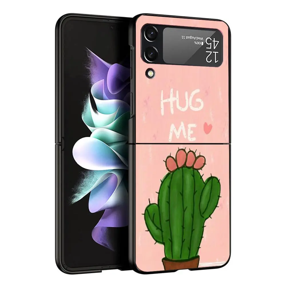 Винтажный чехол для телефона с цветком кактуса Samsung Z Flip 6 5 4 3 Galaxy ZFlip6 5G Flip5 Flip4
