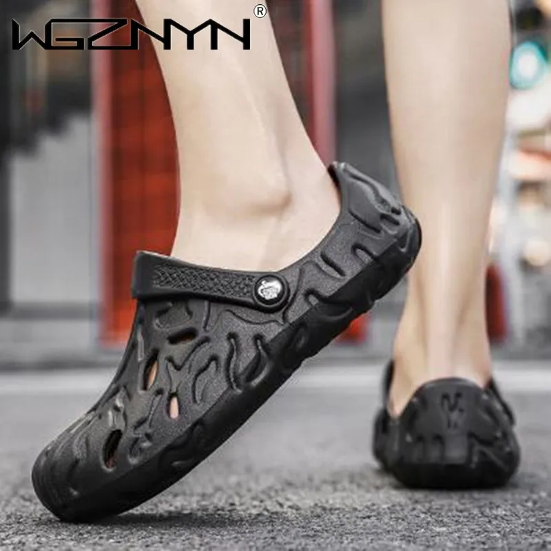 

2023 New Men's Slippers Summer Soft EVA Beach Hole Shoes Outdoor Non-slip Tie-dye Designer Personalized Hollow Shoes Sneakers