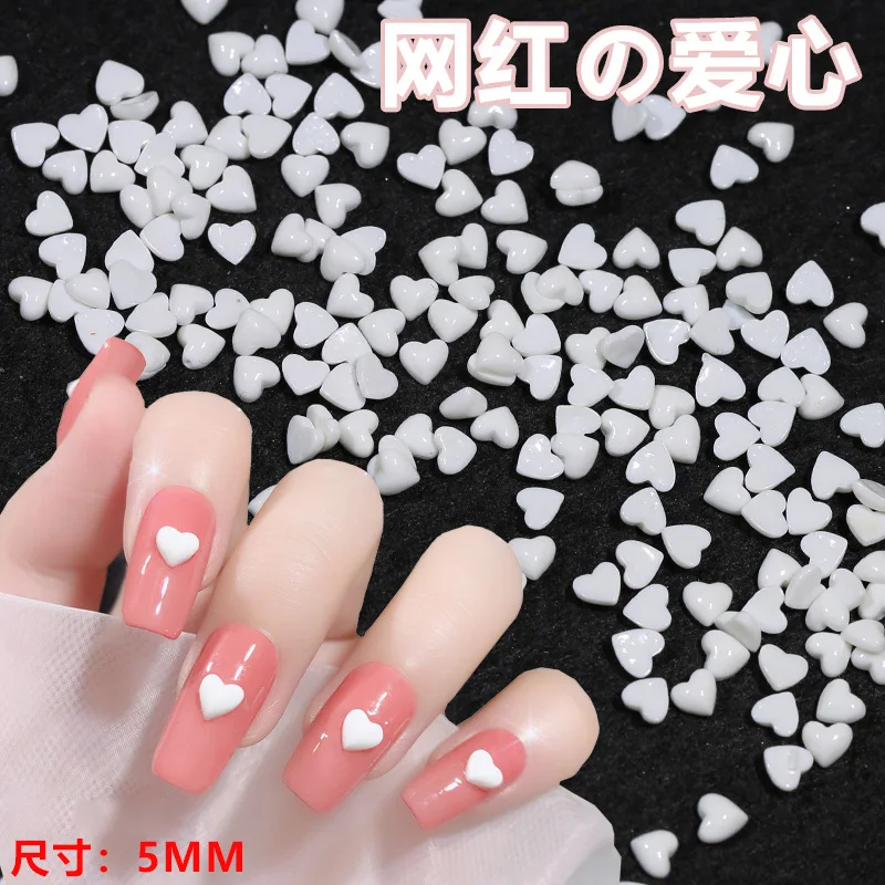 

New Mini Small Love Heart Resin Stones Nail Art Decorations White 3D Charms Nail Rhinestones Jewelry Manicure Design Accessoires