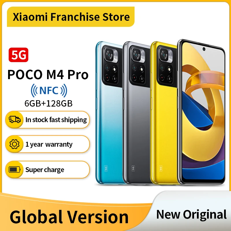

【NFC】Global Version POCO M4 Pro 5G Smartphone NFC 64GB / 128GB Dimensity 810 Octa Core 6.6" 90Hz FHD+ DotDisplay 50MP AI 33W 500