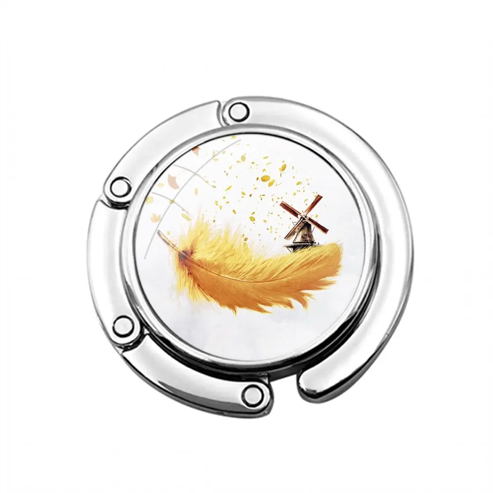 Абстракция Conception Art Tree Feather Складной крючок для кошелька женского стола сумки