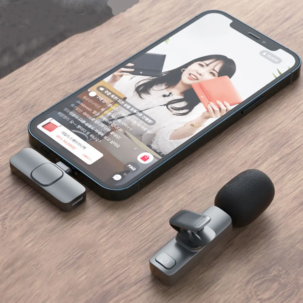 Беспроводной микрофон Xiaomi портативный петличный для записи аудио и видео IPhone