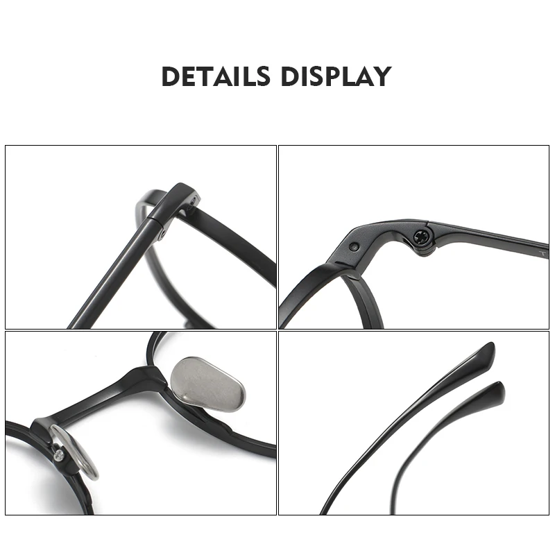 BLMUSA Photochromic Myopie Prescription Glasses Retro Oval Ultralight Pure Titanium Men Eyewear Anti Blue Light Reading