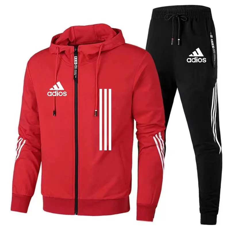 Conjunto deportivo con estampado de marca para hombre y mujer, chándal informal con cremallera, a la moda, novedad de 2023