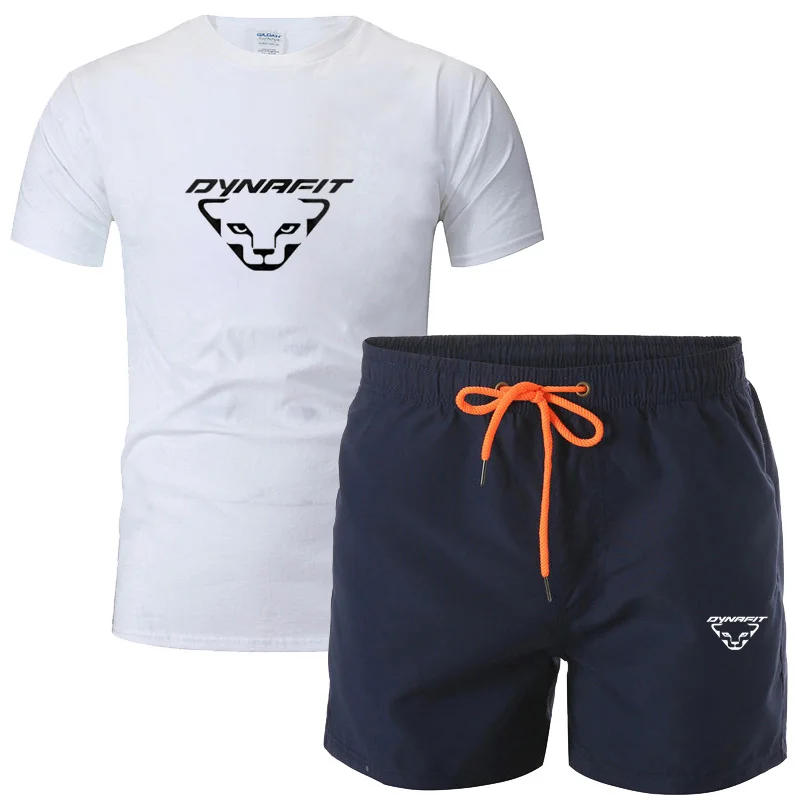 

2023 DYNRFI летняя брендовая Новая мужская спортивная футболка + шорты, брендовые Повседневные Дышащие штаны для бега, модная одежда в стиле хип-хоп