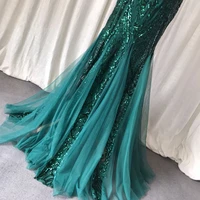new one shoulder green emerald glitter sequin evening dress long mermaid ball gown skinny elegant geometric pattern party dress