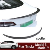 2022 for tesla model y model 3 spoiler carbon type performance carbon fiber rear trunk lip carbon fiber abs wing car styling