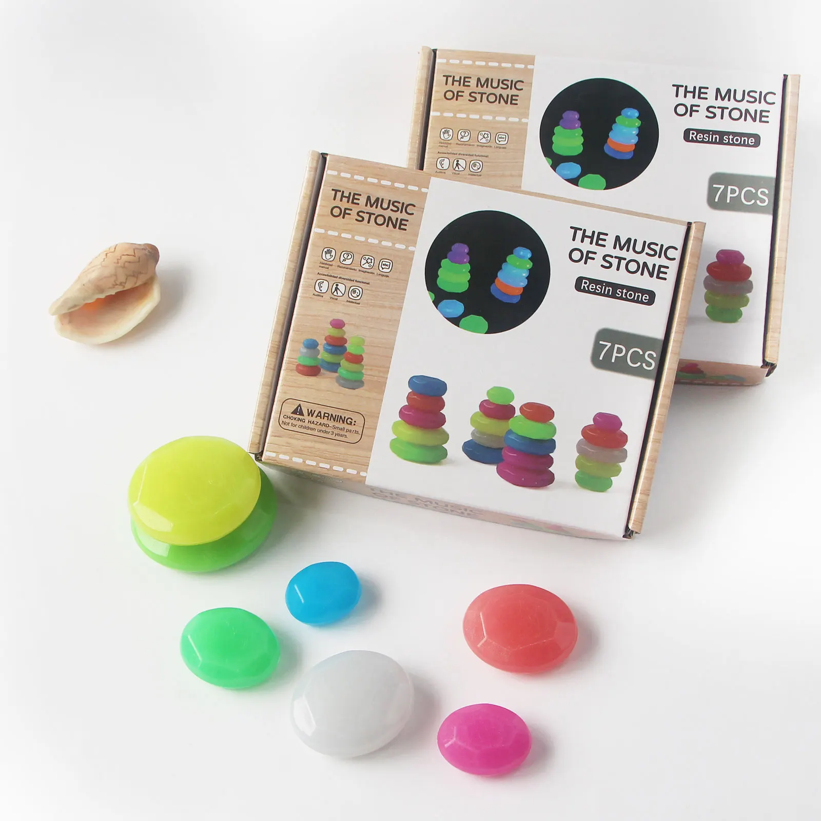 7 шт. светящиеся разноцветные камни для украшения сада и аквариума