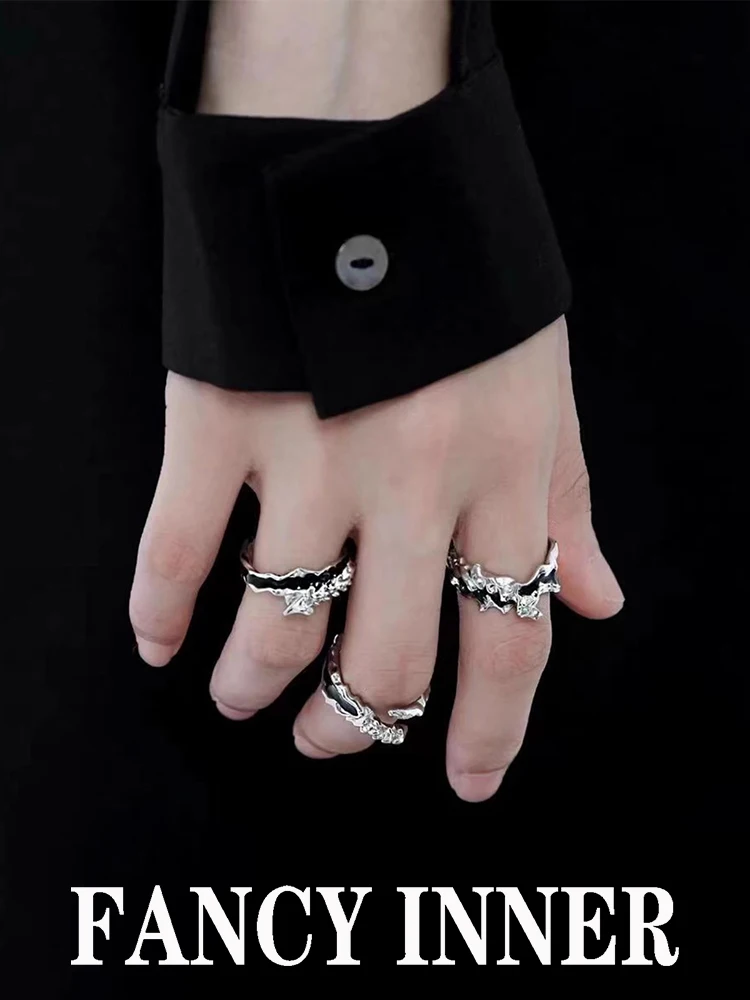 Бриллиантовая бижутерия в стиле панк унисекс серебряного цвета металлическая