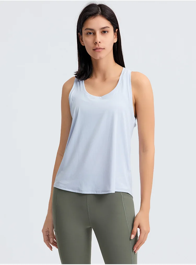 LuluYoga Tank Top Womens Clothing Gym Sports Top Outdoor Jogging Sportswear Breathable Elastic Fitness Blouses Women's Vest