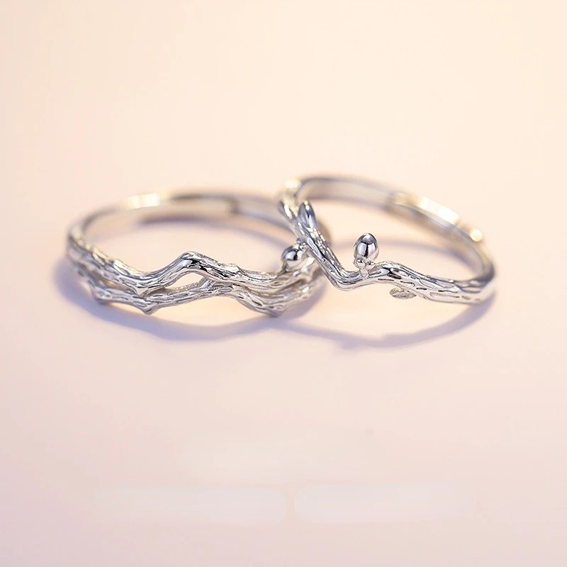 

Silver Couple Rings for Women Men Thorns Branch Ring Silver Opening Adjustable Ring Boys and Girls Pair Ring Jewelry Gift Lovers