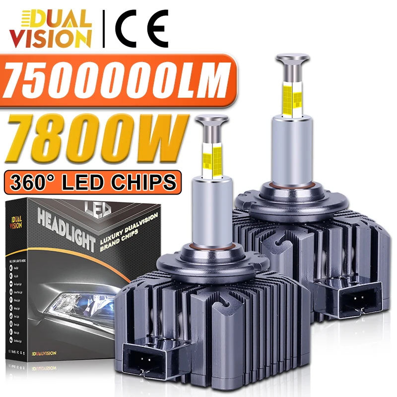 Фото D1S D3S Светодиодная фара 360 LED HID D2S D4S Canbus D1R D2R D3R D4R 7800 Вт Ксеноновая лампа Турбо Автомобильные лампы Plug And Play Мотоциклетный свет №1