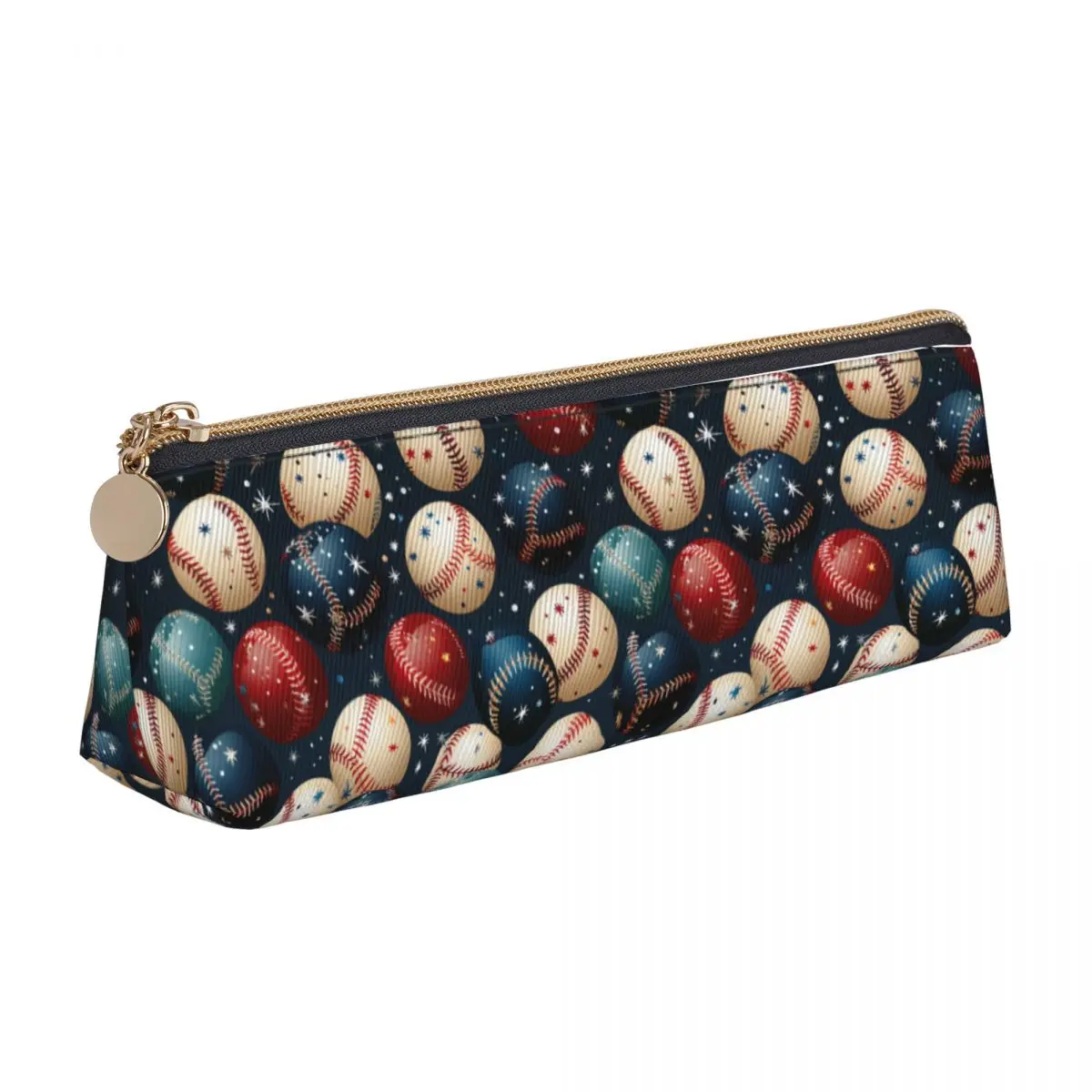 Case Athletics Light Simple Zipper Pencil Box For Teens School Leather Pen Bag