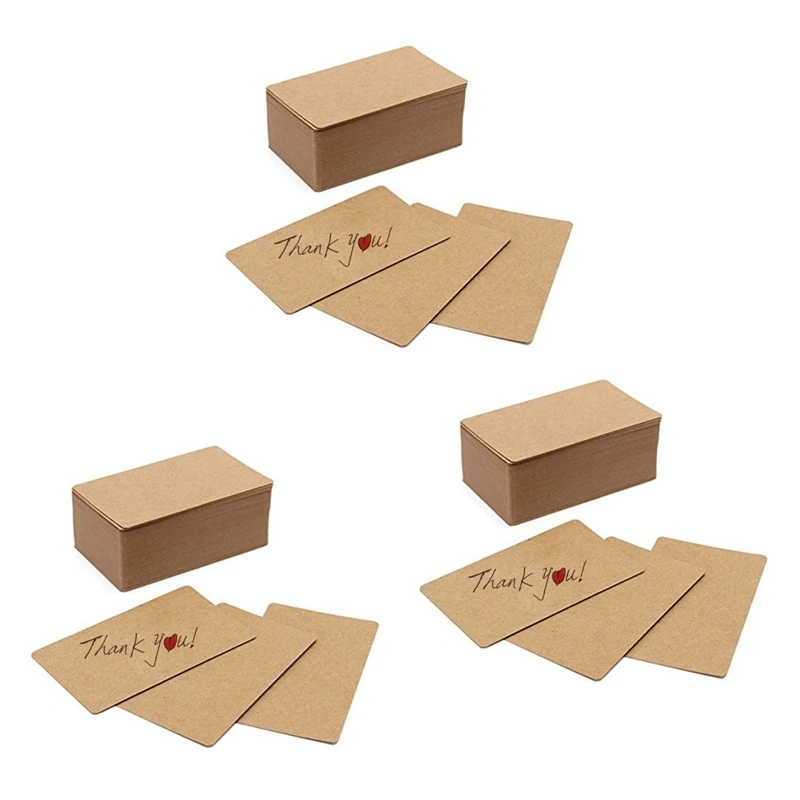 

JFBL Hot 300Pcs Blank Kraft Paper Business Cards Word Card Message Card DIY Gift Card